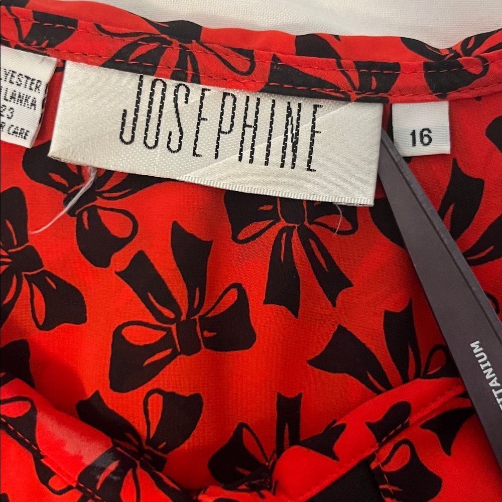 Vintage Josephine Red and Black Bow Blouse - Picture 7 of 10